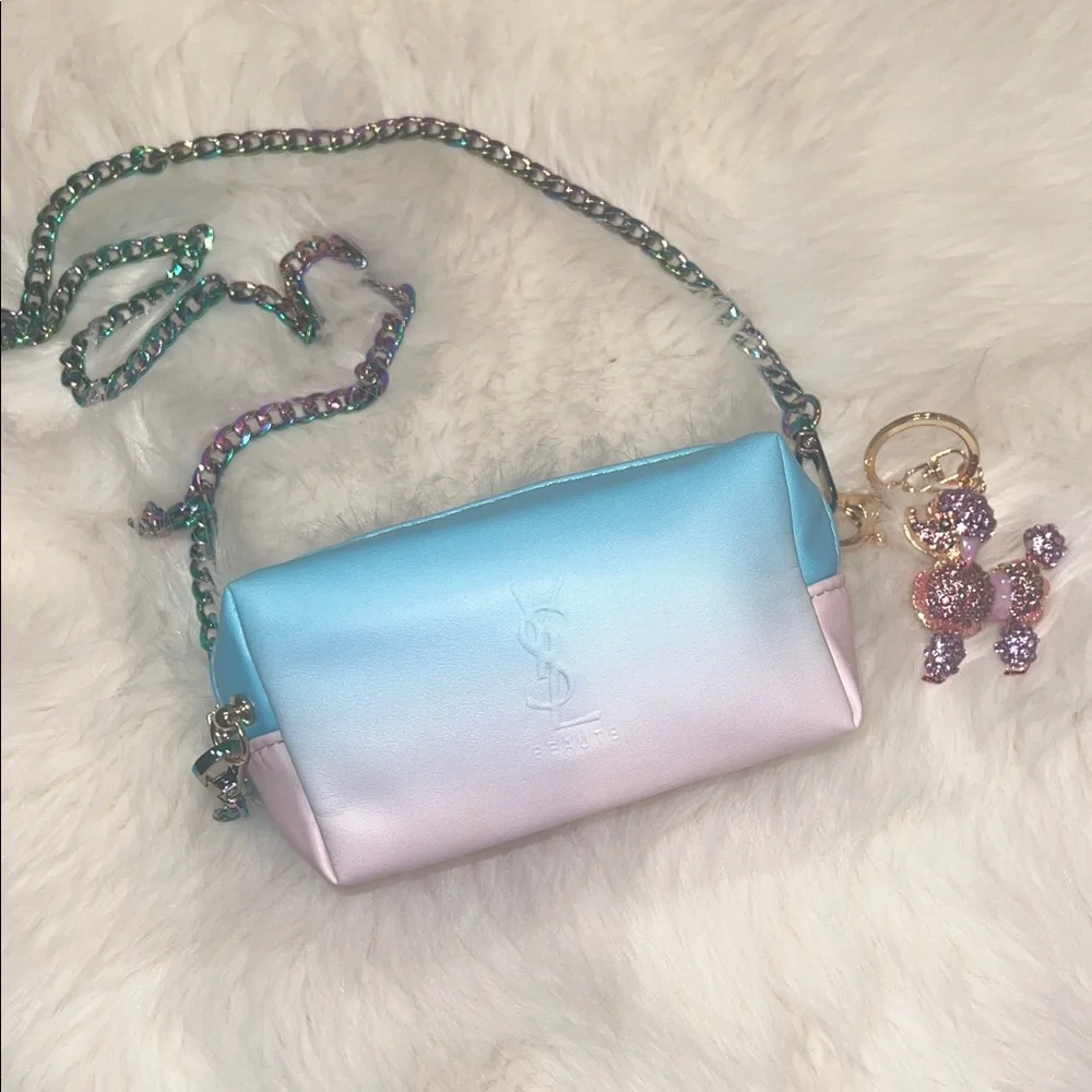 Yves Saint Laurent Converted Mini Blue and Pink Ombré Crossbody Bag - Picture 1 of 7